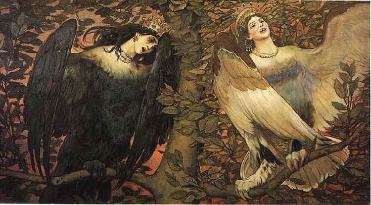 Viktor Vasnetsov Sirin and Alkonost: Birds of Joy and Sorrow.